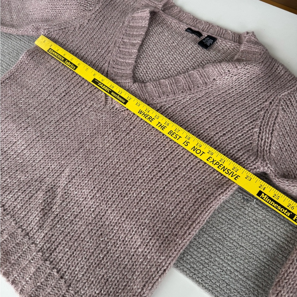 Moda International Mauve Purple Pink Oversized V neck Tunic Sweater Size Large - Picture 5 of 7